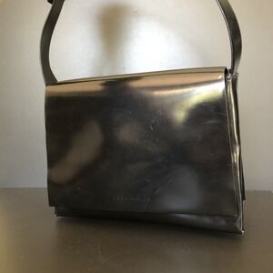 Coccinelle Patent Leather Shoulder Bag Black Vintage 90s Italy Chic Luxe Classic